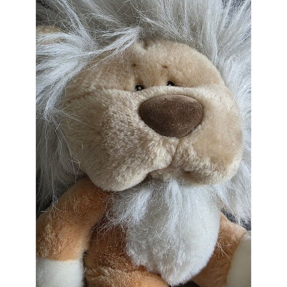 Vtg Mattel Emotions 1980s Hastings 11" Lion Plush Stuffed Animal Tan Grey G24 - Picture 3 of 11
